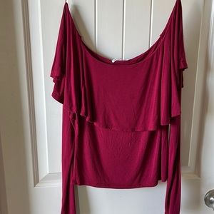 Long sleeve off shoulder shirt